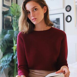 Garnet Hill Cashmere Sweater--Burgundy